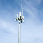 υψηλές γαλβανισμένες ιστός τηλεπικοινωνίες πύργων χάλυβα 35m μονοπωλιακές με 3 πλατφόρμες