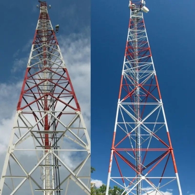 CE/BS/AS σχεδιασμένος πύργος 4 ποδιών γωνίας τηλεπικοινωνιών χάλυβα 5g με 2 πλατφόρμες